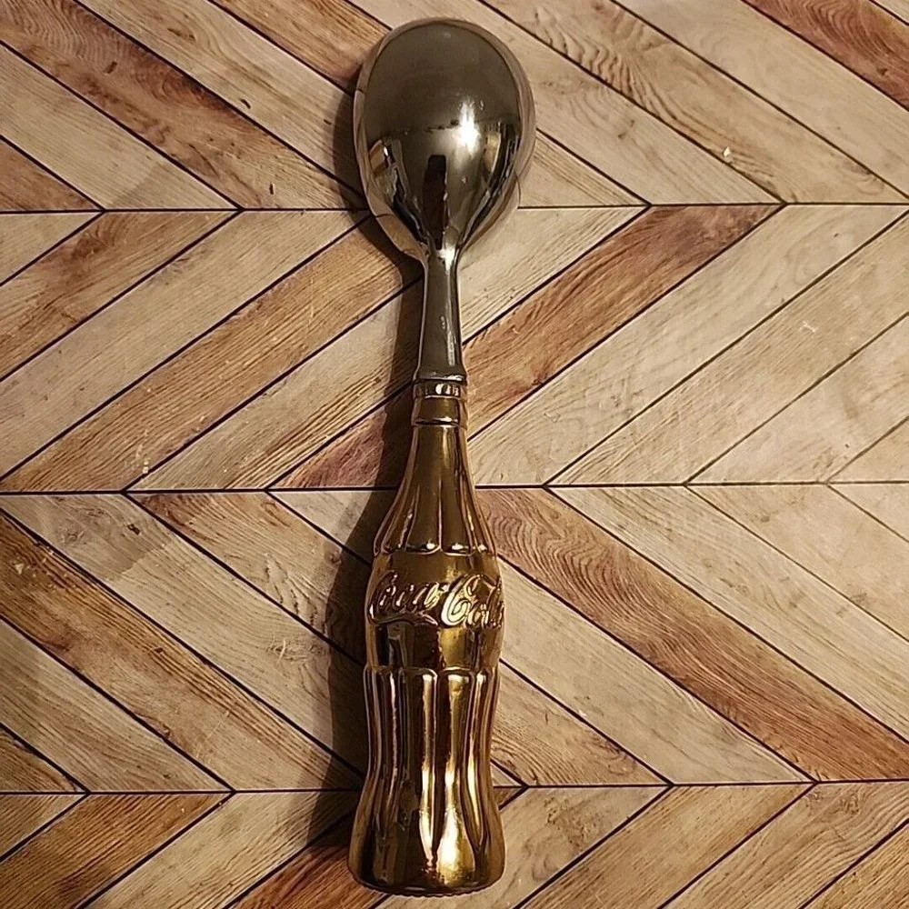 Metal Coca Cola Ice Cream Scoop 8 Inches Long Handle In Shape of Coke Bottle